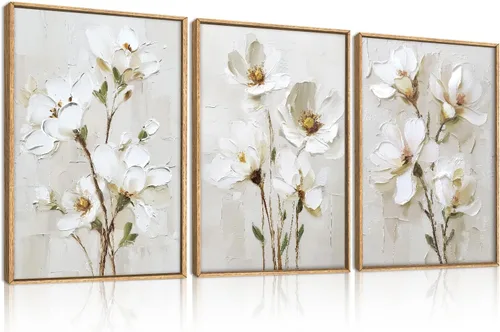 Miniatura 36 de FWIEXA Juego de Arte de Lienzo Bohemio Enmarcado para Pared, Cuadros Botánicos Verde Salvia Decoración de Pared, Impresiones de Arte de Plantas