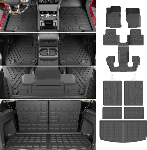 Miniatura 37 de powoq Tapete de suelo compatible con Honda Pilot 2016-2022 con alfombrilla de respaldo, forro de carga de repuesto para accesorios Honda Pilot
