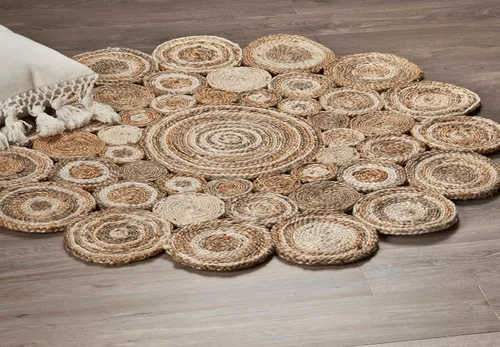 Miniatura 18 de LR Home - Alfombra ovalada de yute natural de 5 x 7 pies para decoración del hogar, alfombras trenzadas para sala de estar, dormitorio, sala