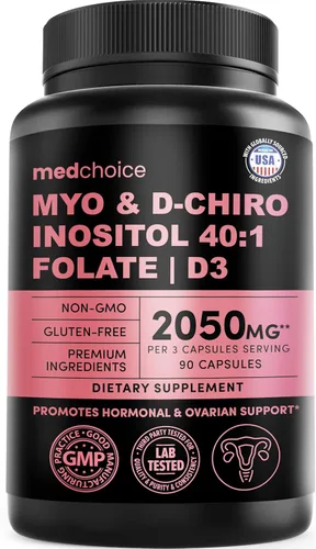 Miniatura 12 de Suplemento complejo de inositol 14 en 1 para mujeres, inositol mio y D-Chiro 40:1 con folato, vitamina D3, zinc, magnesio y botánicos para apoyo