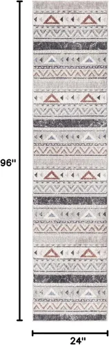 Miniatura 2 de Unique Loom Eco Southwestern Collection - Alfombra de área Holbrook (Runner 2 pies 0 pulgadas x 8 pies 0 pulgadas, gris/negro)