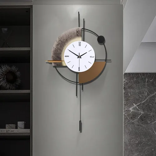 Miniatura 10 de Reloj de pared con péndulo, silencioso, de calidad de cuarzo, operado con batería, reloj de pared grande para decoración de sala de estar, cocina