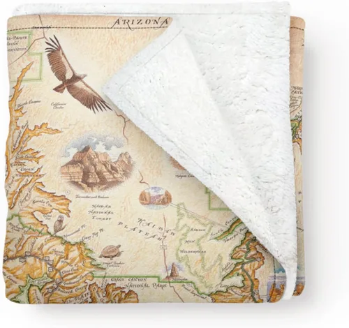 Miniatura 15 de Xplorer Maps Manta de forro polar del Parque Nacional Acadia Manta de 58 x 50 pulgadas Arte original dibujado a mano