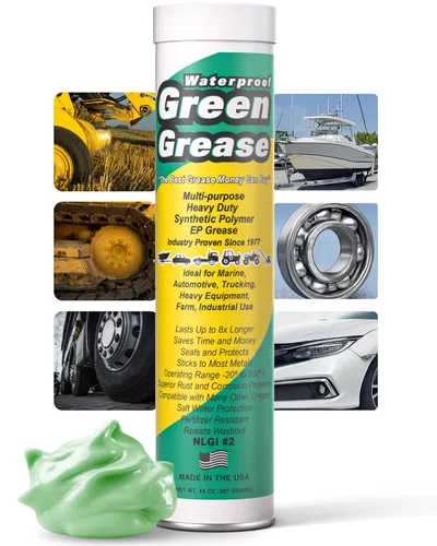 Miniatura 7 de Tubo de grasa verde ultra resistente (3 onzas, paquete de 3) – NLGI 2, alta temperatura, resistente al agua, grado marino, resistente a
