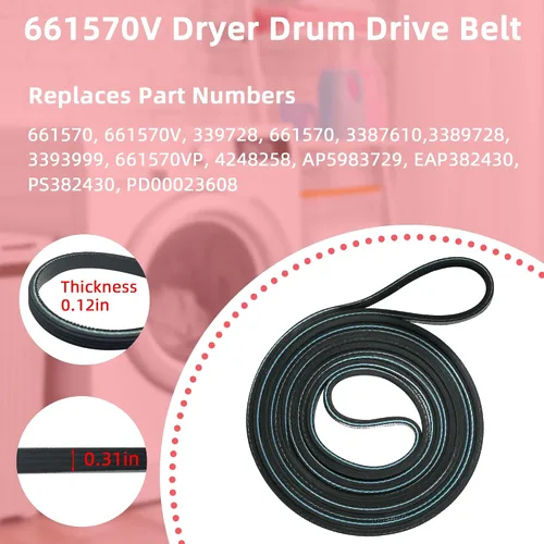 Miniatura 6 de MEDC215EW1 MED5500FW1 MED5630HC1 MED5630HW1 MED6230HW1 MED6230HW2 MED7230HW1 GGW9250PW1 GGW9250PW3 Kit de reparación de secadora para Maytag
