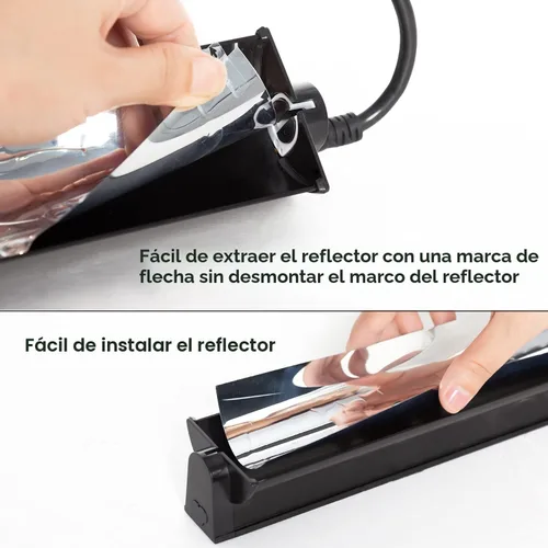 Miniatura 5 de REPTI ZOO Kit combinado de iluminación T5 HO UVB, Campana de terrario viene con lámpara Desert 10.0 UVB T5 (24W)