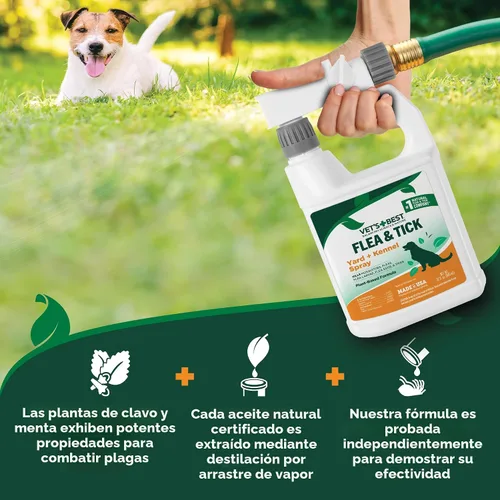 Miniatura 4 de Vet's Best Spray natural para pulgas y garrapatas para el hogar, tratamiento de pulgas y garrapatas de perro para el hogar, prevención de pulgas
