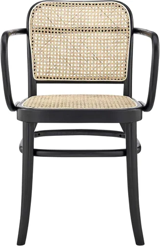 Miniatura 5 de Modway Winona - Asiento de mimbre de madera de olmo, silla de comedor - Juego de 2, color negro