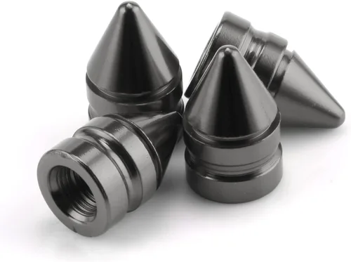 SINGARO Tapones para válvulas de neumáticos de automóvil, 4 piezas de accesorios universales de aleación de aluminio, cubiertas de neumáticos Gris