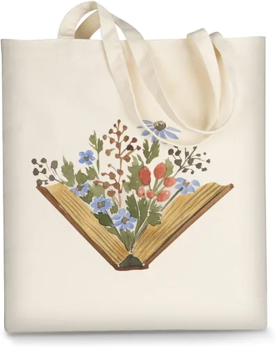Miniatura 17 de Bolsa de lona AUSVKAI estética para mujer, lindas bolsas de tela reutilizables de algodón para compras, playa, comestibles
