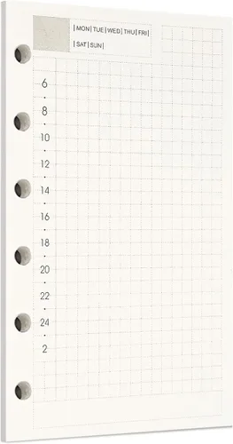 Miniatura 46 de Zelten 1 paquete A5 de 80 hojas/160 páginas 4 en 1 rayado cuadrado punteado en blanco hojas sueltas perforadas papel de repuesto de papel