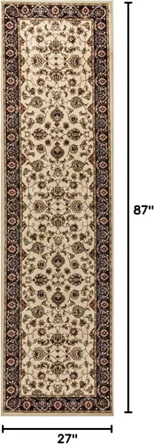 Miniatura 2 de Well Woven Barclay Collection Sarouk - Alfombra de pasillo color marfil de 2 x 7 pies, para pasillos, cocinas y entradas