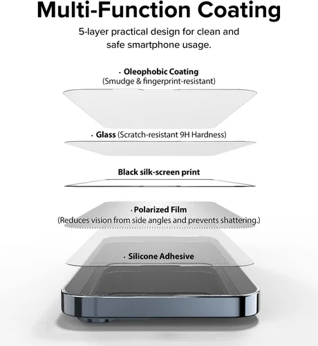 Miniatura 6 de Ringke Vidrio de privacidad [antiespía] compatible con iPhone 14 Plus protector de pantalla de 6.7 pulgadas, vidrio templado de cobertura completa