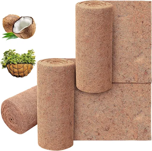 Miniatura 8 de Jetec Revestimientos de coco para macetas, 12 x 120 pulgadas, cesta de flores de coco natural, alfombra de reptiles, tapete de fibra, decoración