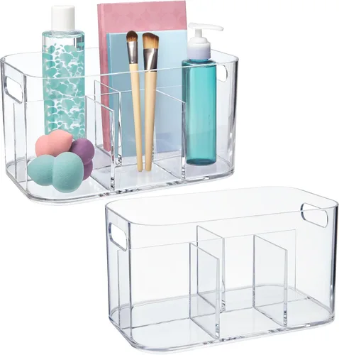 Miniatura 9 de STORi Bliss Organizador de Almacenamiento de Cosméticos de Plástico de 5 Compartimentos Transparente Contenedor de Maquillaje Rectangular
