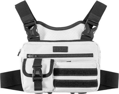 Miniatura 10 de Fitdom Paquete de Pecho Deportivo Utilitario Inspirado en Táctica. Bolsa de Pecho Para Hombres Con Soporte Para Teléfono Incorporado. Este Chaleco