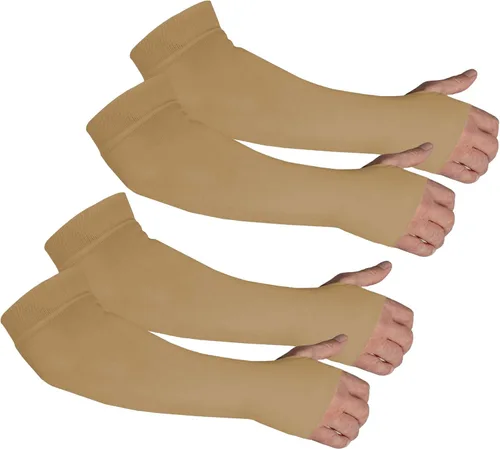 Mangas protectoras de brazo para piel fina de ancianos, moretones, protección solar, hombres, mujeres Nude | 2 Par