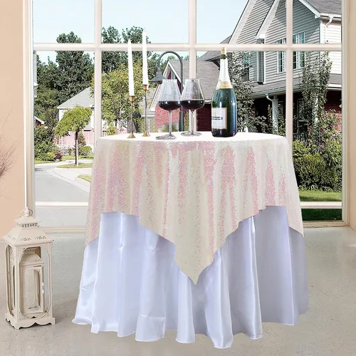 Miniatura 67 de Manteles redondos de lentejuelas negros para fiestas, de 121,9 cm, mantel redondo de purpurina ajustado, pequeño, lindo y dulce, para boda