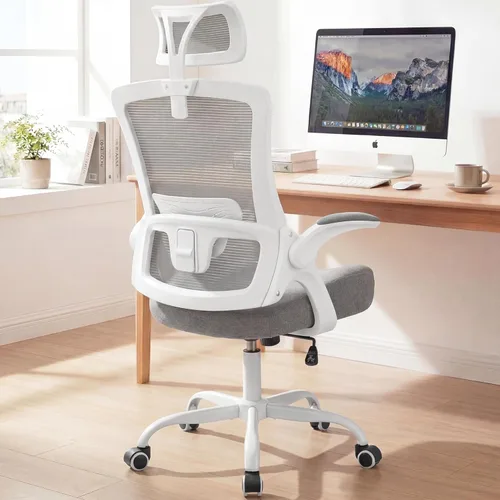 NEO CHAIR Silla de oficina con respaldo alto, silla de malla, cómodo asiento de computadora para juegos con reposacabezas ergonómico ajustable, 2.