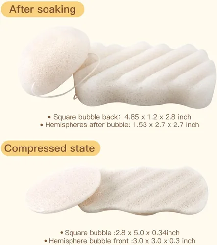 Miniatura 2 de Konjac - Juego de esponjas faciales orgánicas exfoliantes, exfoliantes faciales suaves diarios, cuidado de la piel, esponja limpiadora corporal