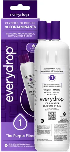 everydrop by Whirlpool Filtro de refrigerador para hielo y agua 1, EDR1RXD1, paquete individual, morado