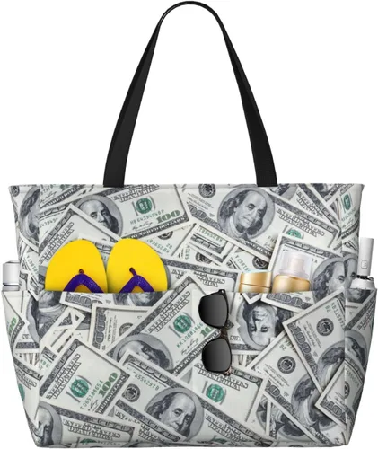 Miniatura 8 de Bolsa de playa para mujer, bolsa de playa impermeable y a prueba de arena con bolsa húmeda, bolsa de viaje grande para viajes de fin de semana