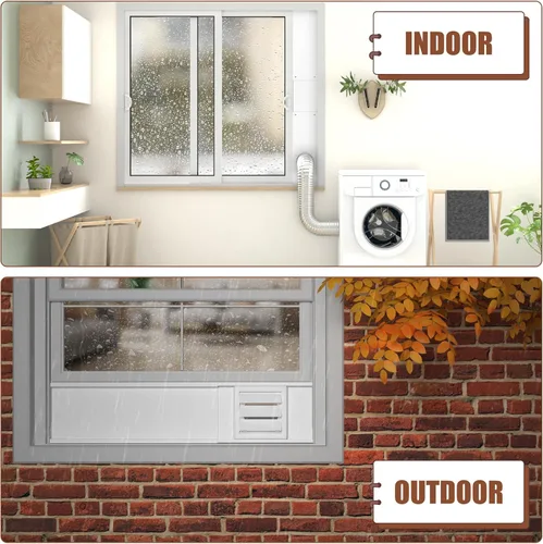 Miniatura 6 de BJADE'S Kit de ventana de ventilación de secadora para manguera de ventilación de secadora de 4 pulgadas con cubierta de ventilación de secadora al