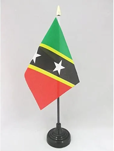 Miniatura 44 de Venezuela Old 7 estrellas con brazos Bandera de mesa 4'' x 6'' - Antigua bandera venezolana de escritorio 5.9 x 3.9 in - tapa de lanza dorada - AZ
