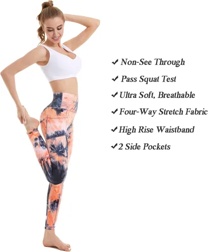 Miniatura 5 de iniber Pantalones de yoga de cintura alta con bolsillos para mujer, elásticos en 4 direcciones, suaves, para correr, entrenamiento, pantalones