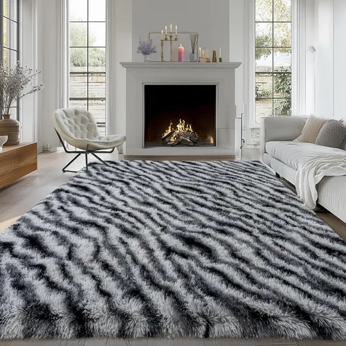 Miniatura 37 de Alfombra pequeña rosa para dormitorio, alfombras de área esponjosas peludas de 2x3 pies para habitación de niñas y niños, alfombra suave
