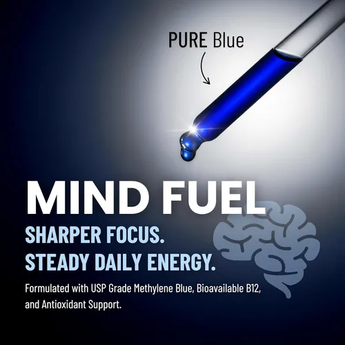 Miniatura 2 de Serova Wellness Methylene Blue 1% grado USP – Suplemento de apoyo para concentración, energía y claridad mental – Soporte antioxidante – Fabricado
