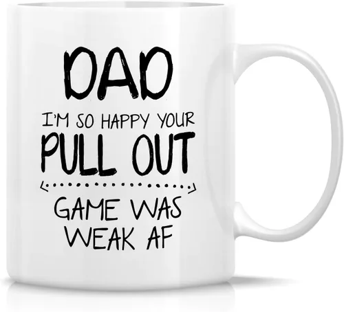 Miniatura 25 de Retreez - Taza divertida con texto en inglés "No. 1 Dad", 325 ml, tazas de cerámica, mensajes divertidos, sarcásticos, motivacionales, regalos