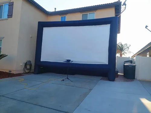 Miniatura 2 de Proyector inflable de 24 pies, pantalla de película para exteriores e interiores, pantalla de proyección de cine portátil, con soplador de aire