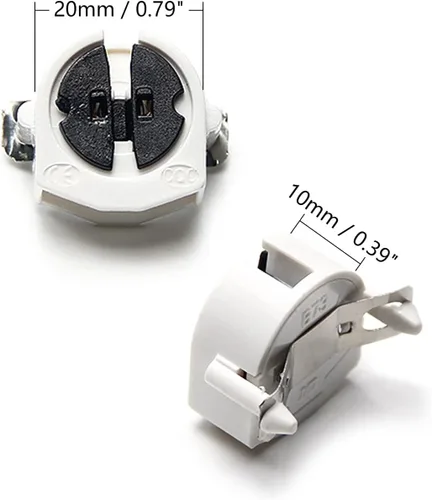 Miniatura 2 de Othmro Enchufes de luz, 10 unids T5 sostenedor, 2A PC de plástico AC 500 V 100 grados de luz fluorescente, F288A Base de una sola cabeza lápida