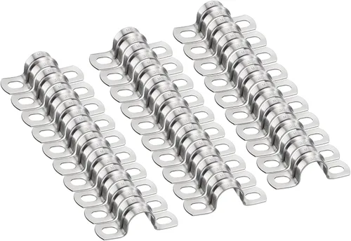 Miniatura 45 de HARFINGTON 10 abrazaderas de conducto de 5/16 pulgadas y 0.315 in, abrazadera de tubo M8 U, correa de tubo rígida de acero inoxidable, soporte
