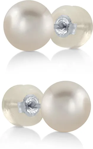 Miniatura 7 de THE PEARL SOURCE White Japanese Akoya Pearl Stud Earrings for Women – Genuine Cultured Pearls, Hypoallergenic Jewelry with Secure 14k Gold Backing