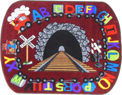 Miniatura 13 de SAFECASTLE Alfombra para niños de 5 pies 4 pulgadas x 7 pies 8 pulgadas, alfa con actitud, alfombra educativa de aprendizaje ABC para aulas, salas