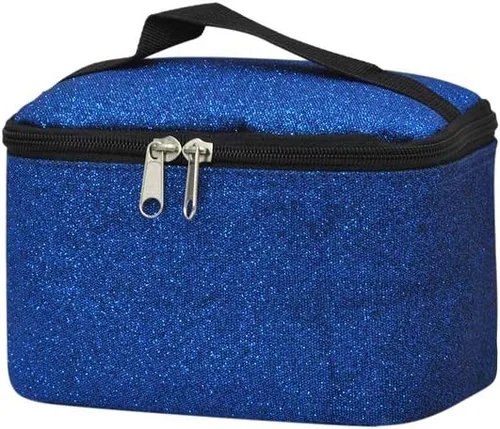 NGIL Bolsa de cosméticos de viaje, bolsa organizadora de maquillaje para mujeres y niñas, Azul Rey Diamantina, Casual