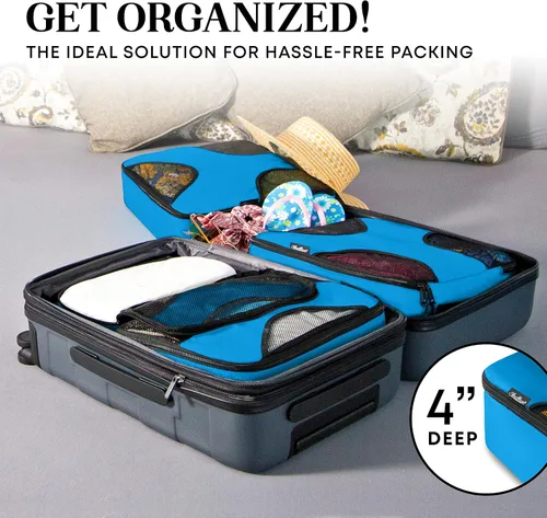 Miniatura 6 de Stratton Juego de 5 cubos de embalaje organizadores de equipaje de viaje con bolsa de lavandería