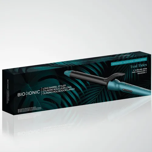 Miniatura 11 de Bio Ionic Rizador de Cilindro Largo, Rizador de Pelo con Tecnología de Calor Húmedo y NanoIónico MX, Varita Rizador Versátil Teal Tides Edición