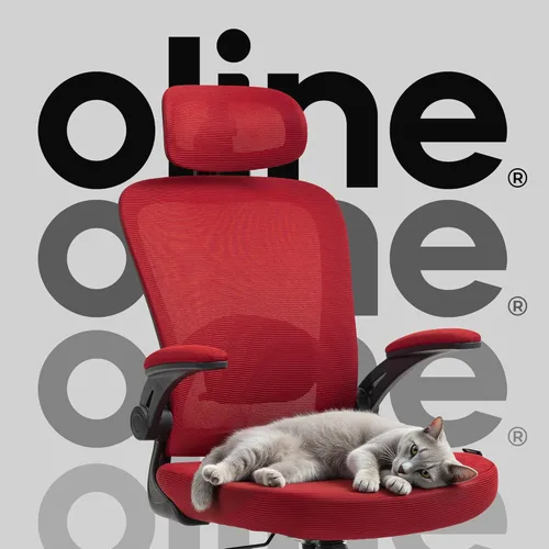 Miniatura 8 de Silla ErgoAir Oline ergonómica de oficina – Soporte lumbar ajustable, reposabrazos abatibles, silla de escritorio de malla para computadora, silla