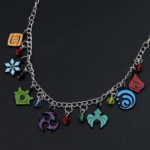 Miniatura 5 de KANGSHUN Genshin Impact Charm Pulsera de juego de joyería de dibujos animados, regalos de metal para fanáticos, mujeres, niñas y hombres, Sin gemas.