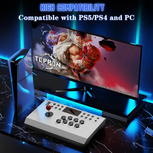 Miniatura 2 de Nonbliep Wired Arcade Stick Compatible with PS5/PS4/PC/, for PS5 Fight Stick with Programming Function, Turbo Function, 9.8FT Braided Cable Fight