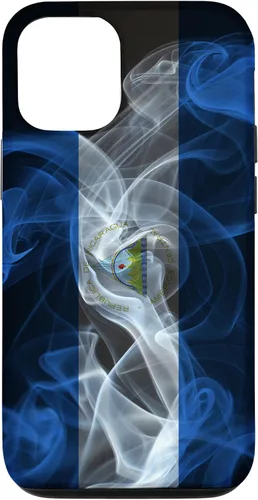 Miniatura 25 de iPhone 13 Pro Max Smoky Nicaragua Flag - Funda de orgullo nicaragüense estilo humo