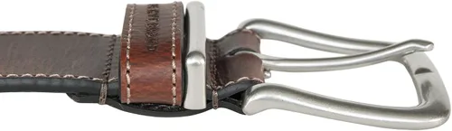 Miniatura 2 de Lucky Brand Cinturón de cuero cosido para hombre Clásico Casual Vestido Todos los días Western Hebilla de metal