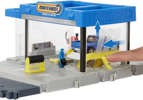 Miniatura 4 de Matchbox Action Drivers Auto Shop Playset con 1 Chevy Silverado, piezas móviles y figuras, juguete para niños de 3 años en adelante