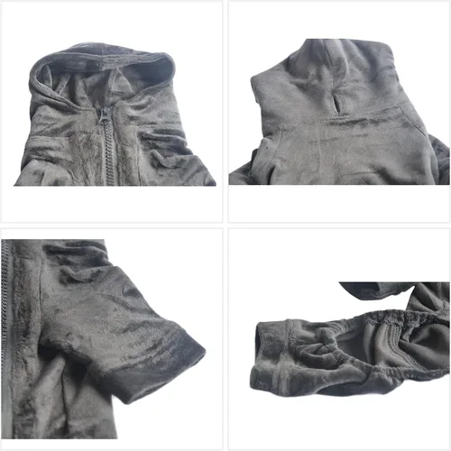 Miniatura 6 de Pijamas para perros, overoles para mascotas, pijamas para todas las estaciones, sudaderas de terciopelo para perros de 4 patas y cuatro pies