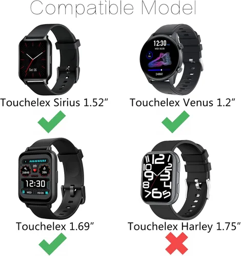 Miniatura 2 de FitTurn Correa de reloj compatible con TouchElex Smart Watch Band para TouchElex Venus 1.2" correas de reloj inteligente para TouchElex Sirius 1.52