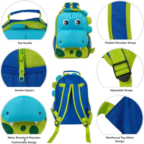 Miniatura 3 de Mochila preescolar preescolar resistente al agua con forma de animal dimensional forro polar verde con licencia oficial de star wars silent one crew