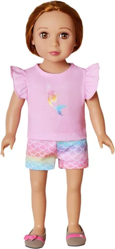 Miniatura 6 de QPANCY Pijamas a juego para niñas y muñecas, conjuntos de pijama de unicornio para verano, ropa de dormir de algodón